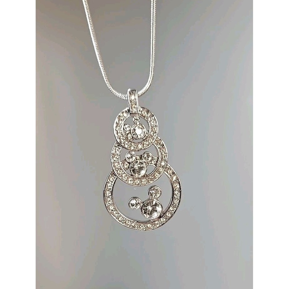 Disney Parks x Arribas Brothers 3 Circle Mickey Mouse Icons Silver Tone Necklace